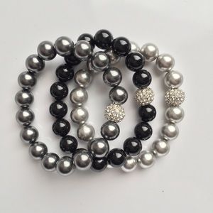 Bead Bracelets with Crystals